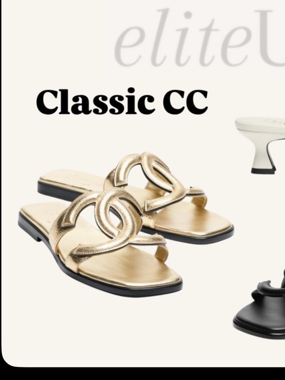 Classic CC Gold Logo Slide Sandals - Picture 3 of 4